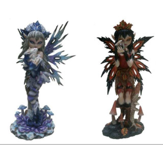 Statuette Fée Pixies par 2 -- 24x15cm