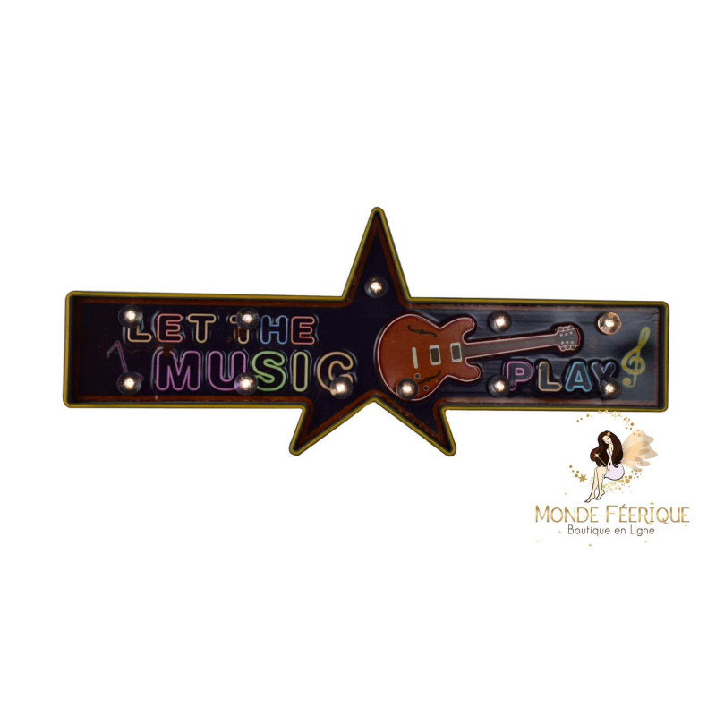 Plaque Métal Lumineuse "Musique" - plaque metallique deco
