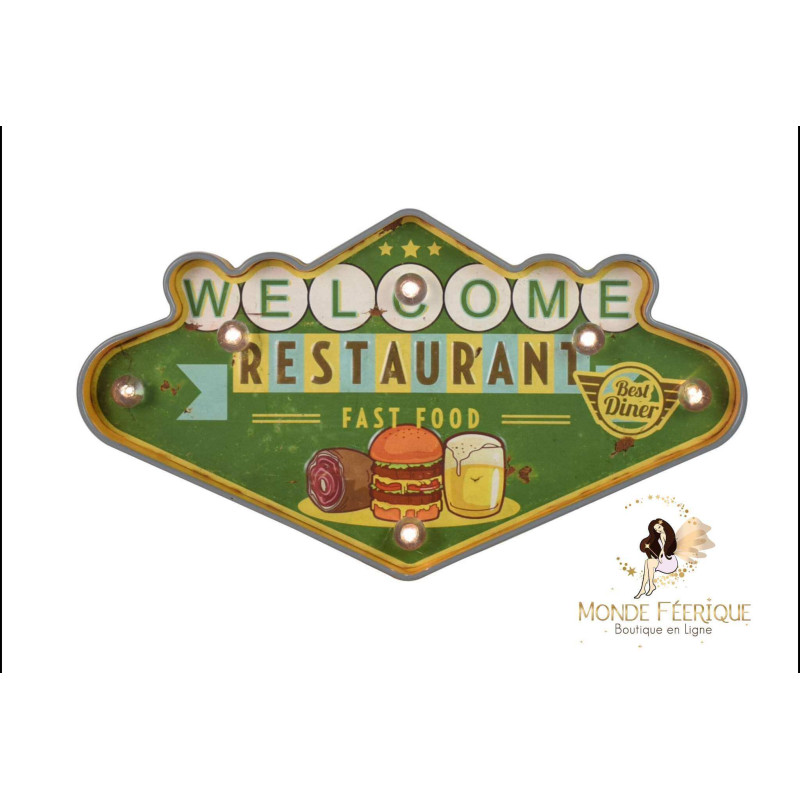 Plaque Métal Lumineuse VINTAGE. plaque metallique decoration