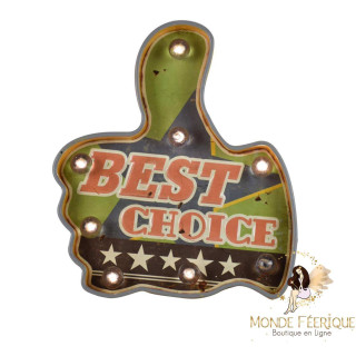 Plaque Métal Lumineuse "Bon Choix" - plaque vintage decoration