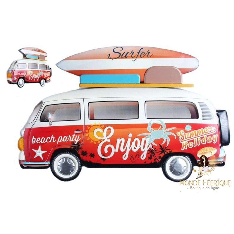 Plaque Métal Surf Cool 62cm - plaque deco vintage