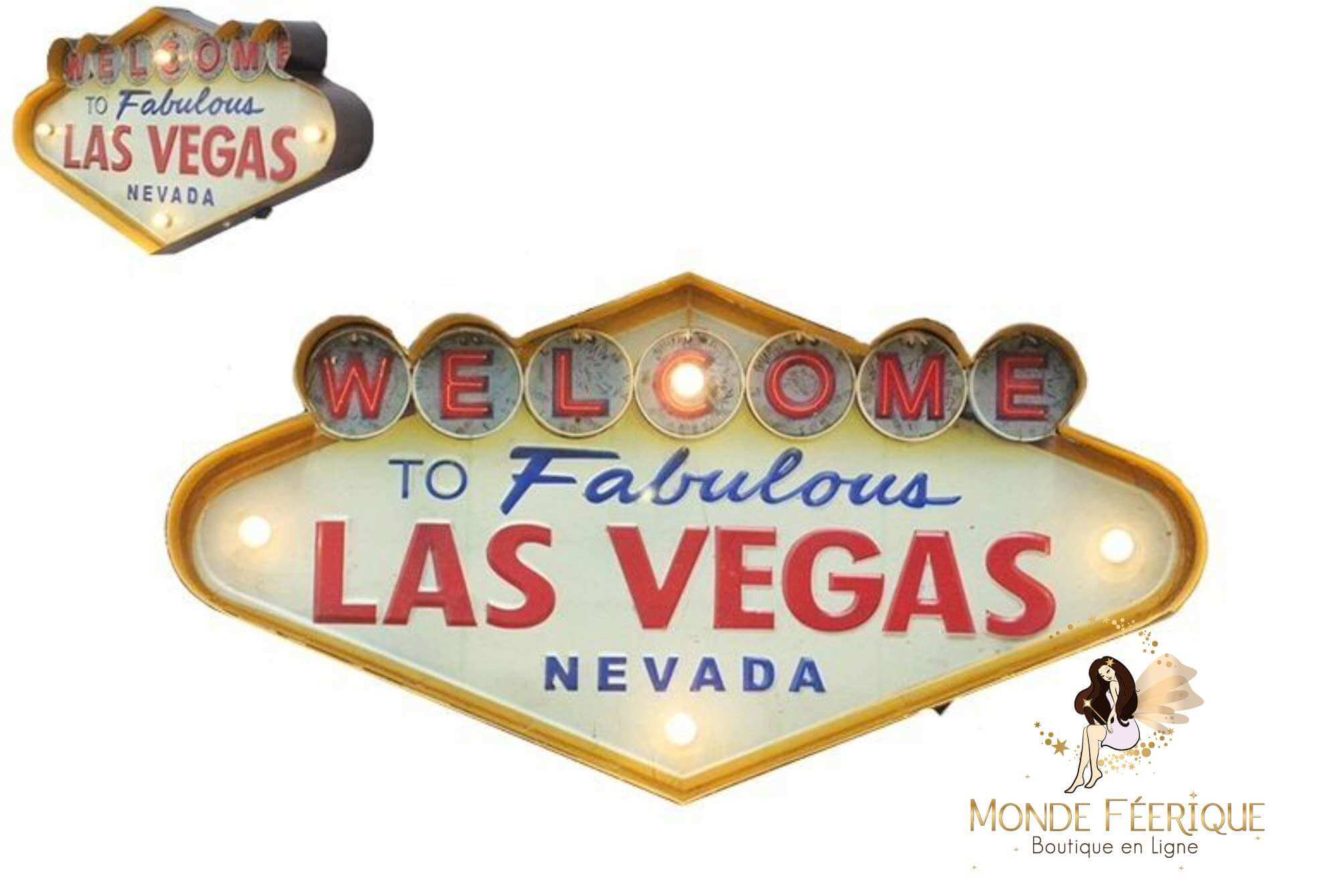 Plaque Métal LED Las Vegas Vintage
