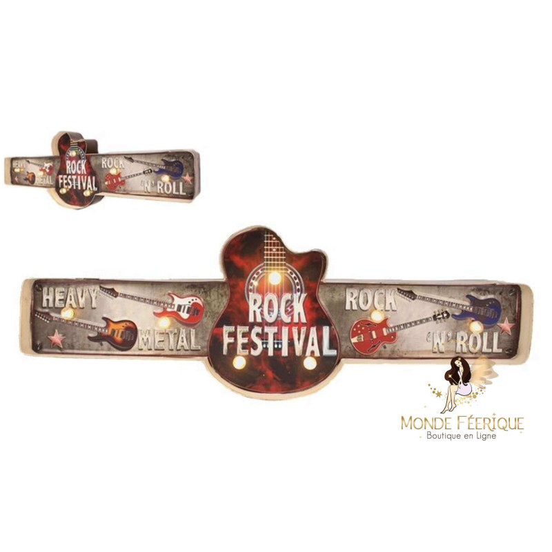 Plaque vintage LED Festival Rock Musique