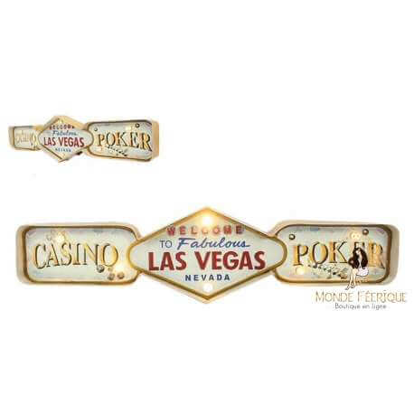 Plaque vintage LAS VEGAS - Casino USA - Poker