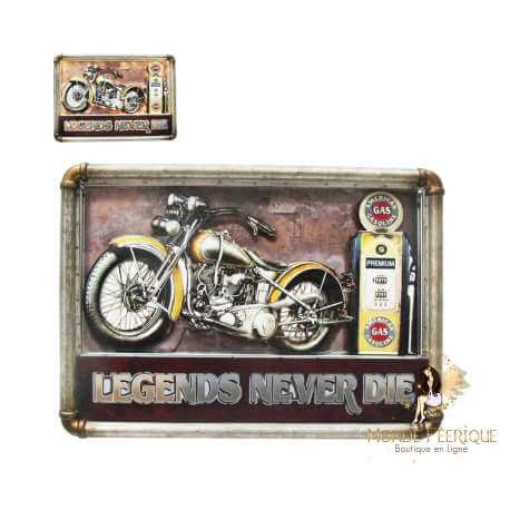 Plaque vintage Led Lumineux Biker Moto Vintage 53cm