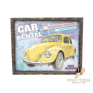décoration mur voitures anciennes - décoration voiture vintage - plaque metal mur voiture