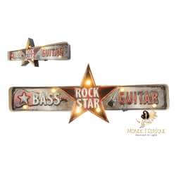Plaque Metal Led Lumineux Rock Star 61cm