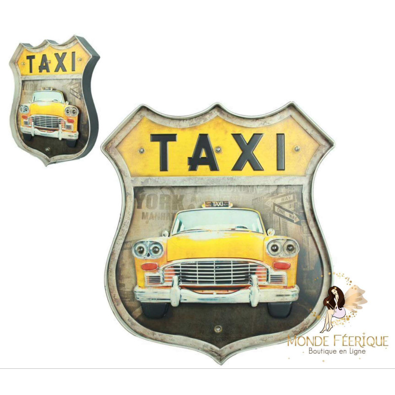 Plaque retroTaxi Jaune NYC