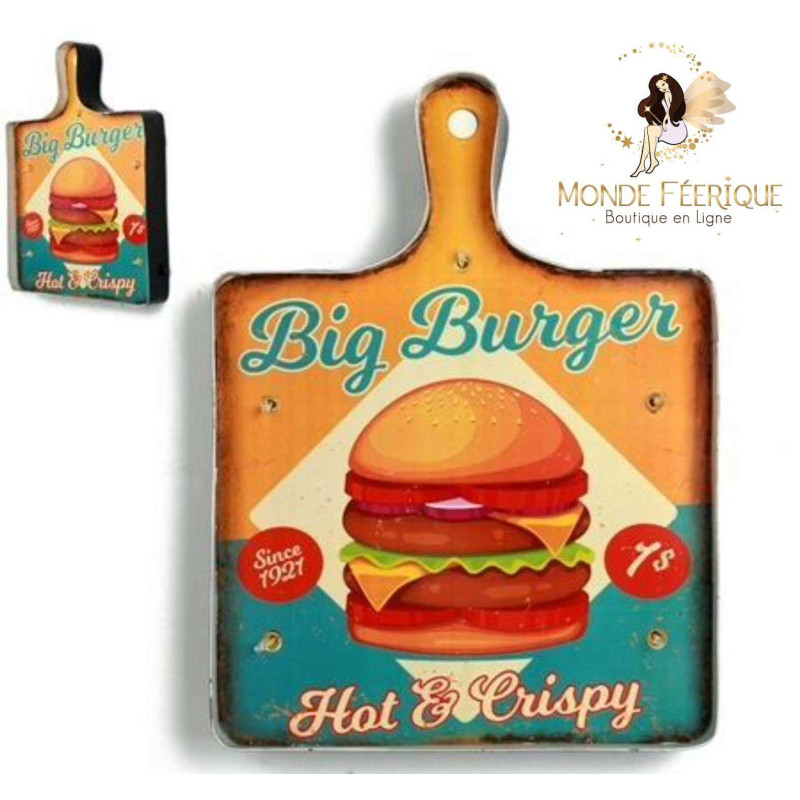 Plaque retro Burger Hipster Food foodtruck cuisine restaurant