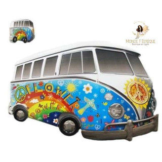 Plaque vintage retro van Camion Hippie annees 60