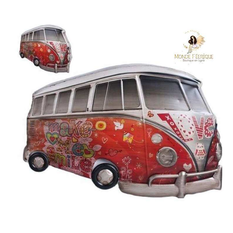Plaque vintage retro van annee 60 hippy baba cool decoration grand format