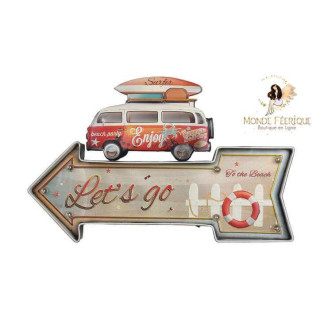 Plaque vintage Mur Fleche Hippie Cool Surf