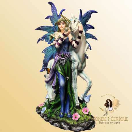 Statue Fée Licorne Magie Merveille -- 24cm