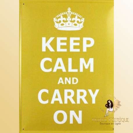 Plaque retro vintage "Keep Calm & Carry On"