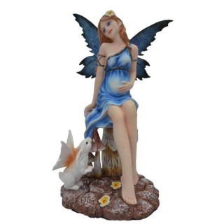 Figurine Fée Enceinte avec Lapin