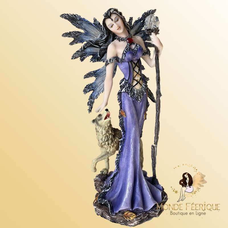 Statue Fee Louve Cristal -- 24cm