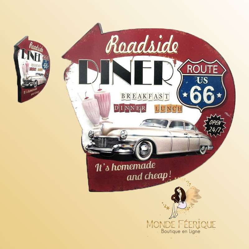 Plaque Décorative USA Vintage -- 41cm