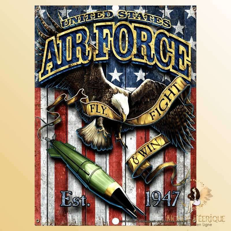 PLAQUE ANCIENNE USA AIR FORCE DECORATION MUR Métal Décoration -- 20x30cm