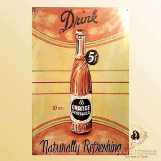 plaque deco pub ancienne publicitaire jus orange