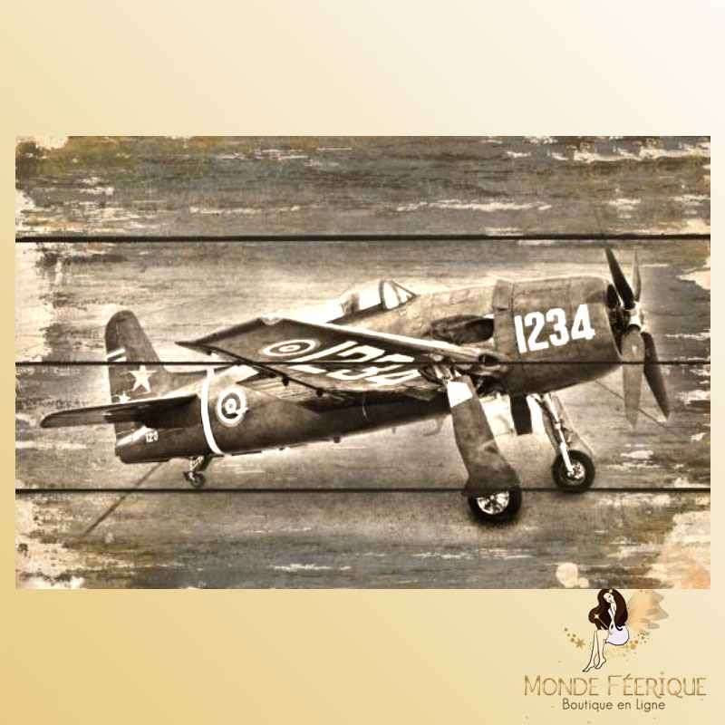 plaque decoration avion de chasse