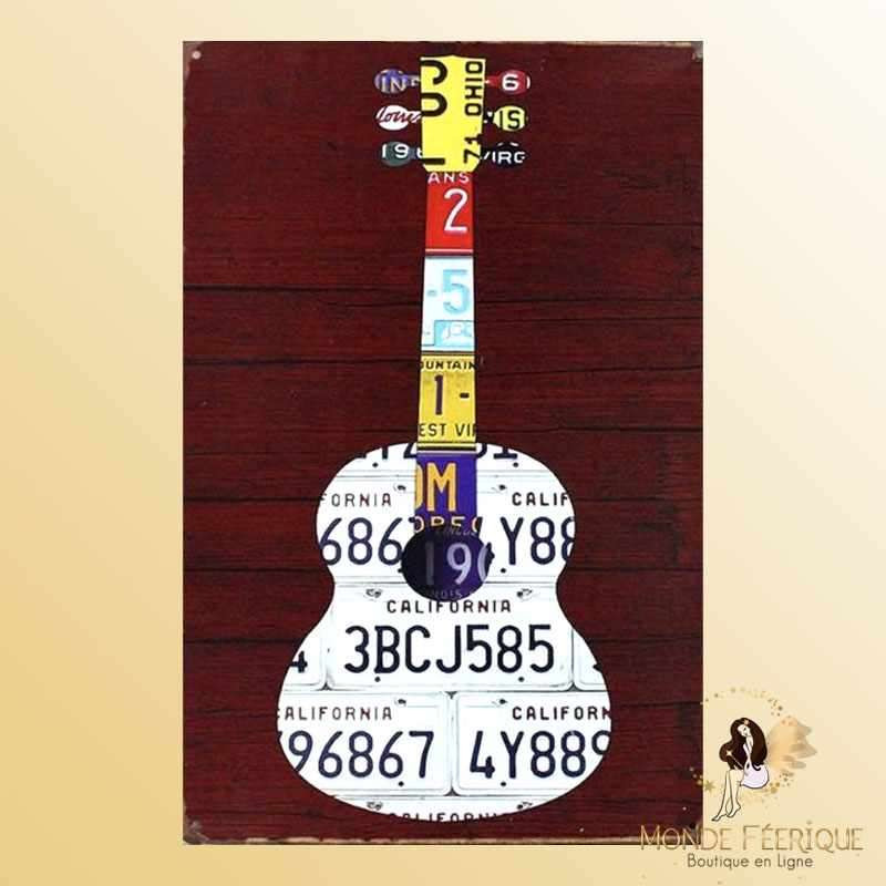 plaque decoration murale musique guitare