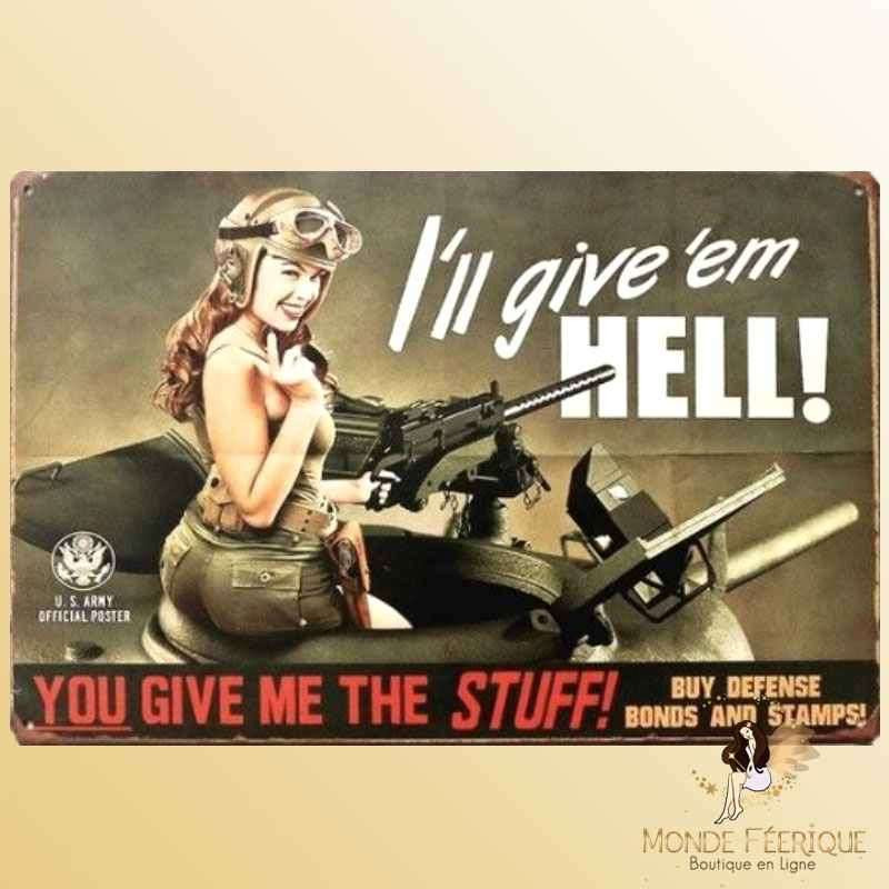 plaque metal militaire decoration armee americaine