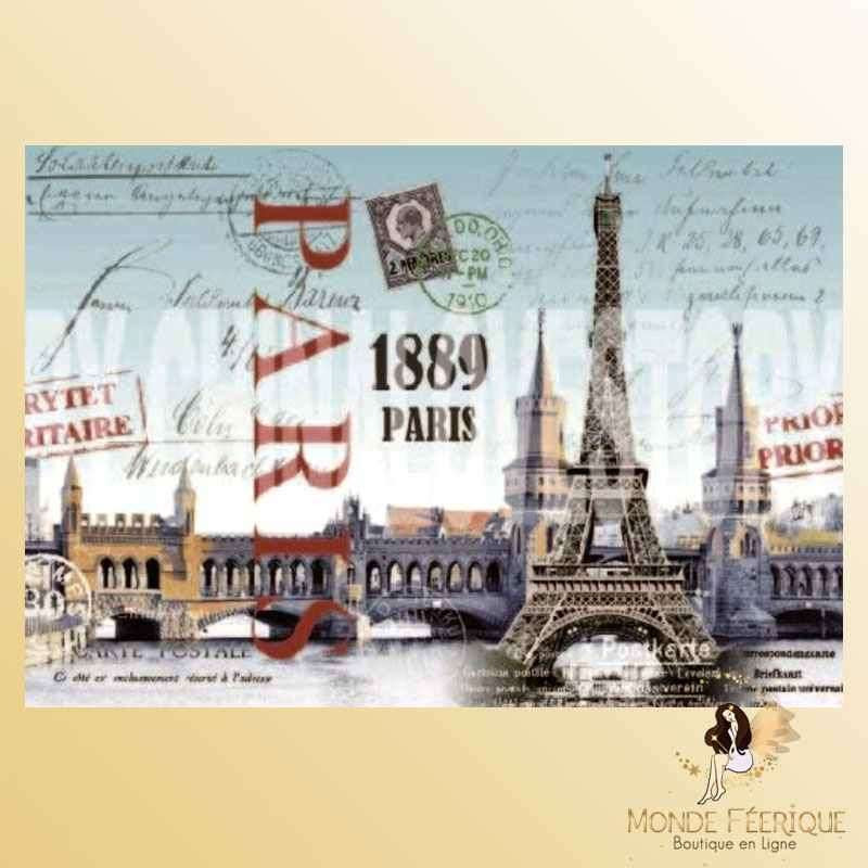 plaque metal mur déco paris tour eiffel romantique