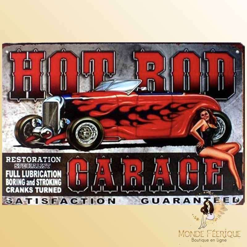 plaque metal mural decoration pin up garage