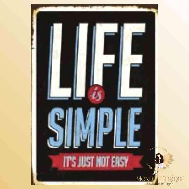 plaque metal retro life vie décoration message positif