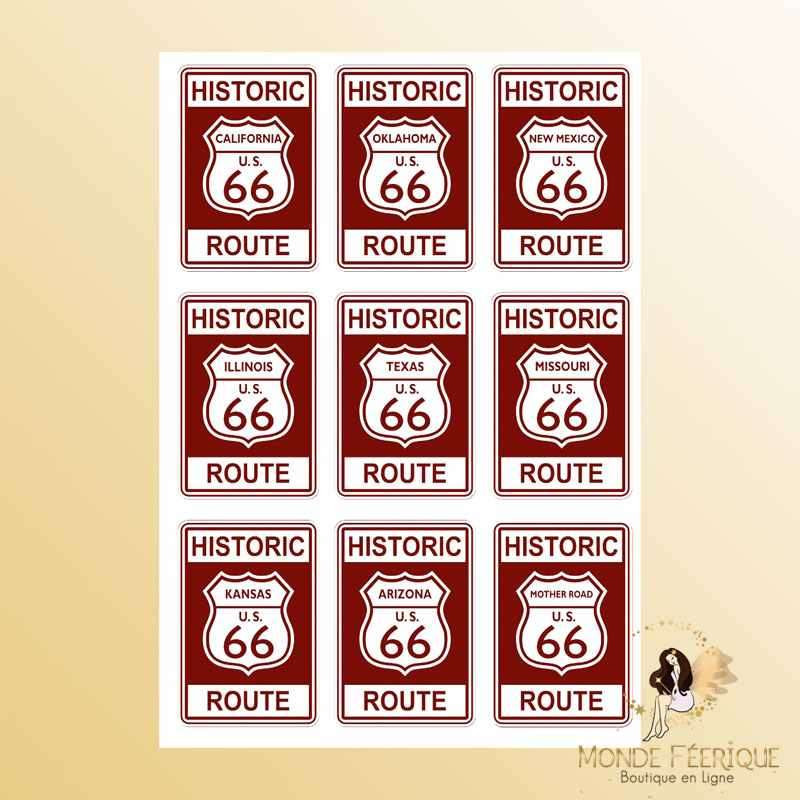 plaque publicitaire route 66 USA decoration vintage USA