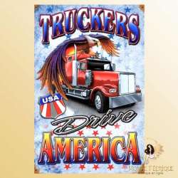 Plaque Déco Mur Camion Americain -- 20x30cm