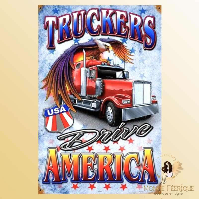 plaque retro deco americaine camion americain truck