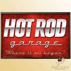 Plaque Déco Mur Hot Rod Garage -- 20x30cm
