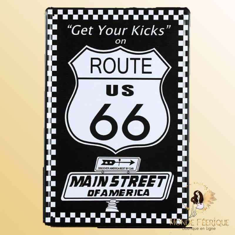 plaque retro route 66 Plaque Déco Mur -- 20x30cm
