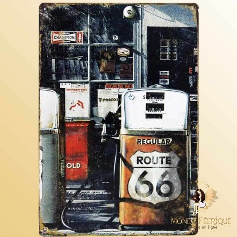 plaque route66 vintage plaque americaine plaque retro USA Plaque Déco Mur -- 20x30cm