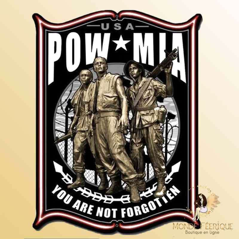 plaque vintage retro armee americaine MIA militaire americain