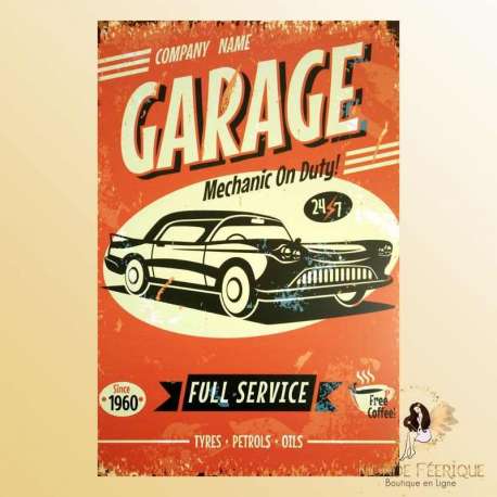 plaque vintage retro garage