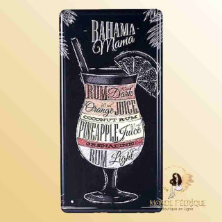 bahama mama cocktail decoration plaque murale bars cocktail rhum