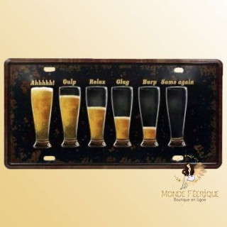 biere plaque metal decoration avec bieres