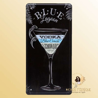blue lagoon cocktail decoration plaque mur bar deco cocktails vodka vintage