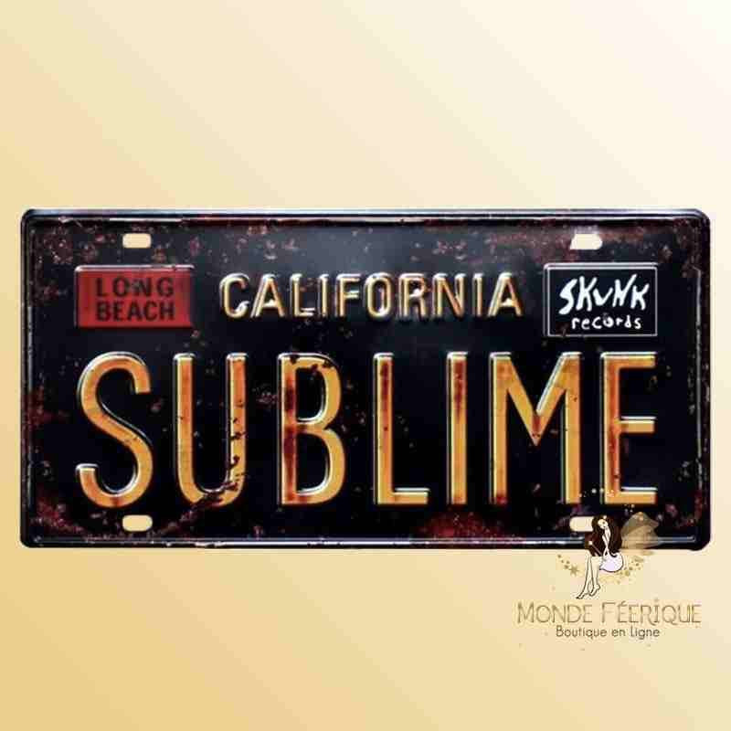 californie deco plaque mur vintage metallique usa