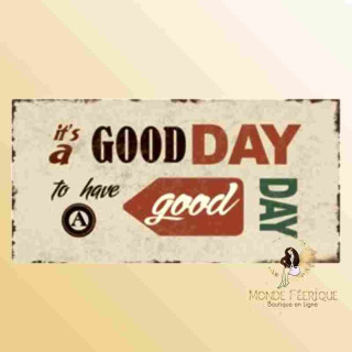 decoration plaque vintage positif energie bonne journée