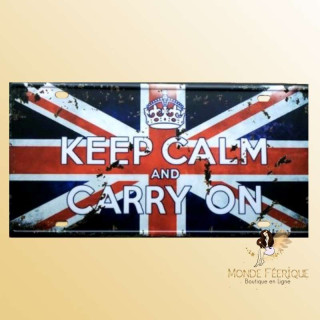 Plaque Déco Vintage keep calm and carry on décoration