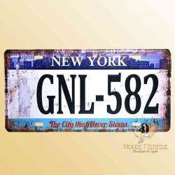 new york nyc plaque vintage voitures americaine decoration