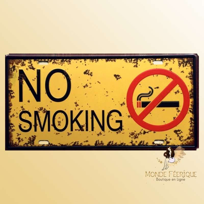 no smoking interdit fumer plaque deco metal decoration
