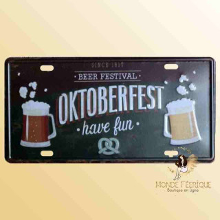octoberfest decoration fete de la biere plaque en metal vintage mur