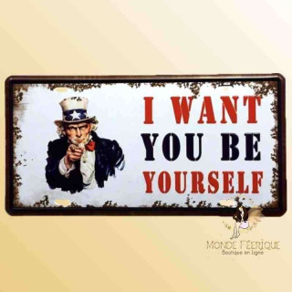 oncle sam decoration plaque mur metal vintage