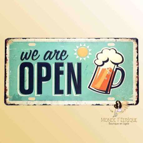 ouvert décoration bar biere déco plaque ouverture commerce