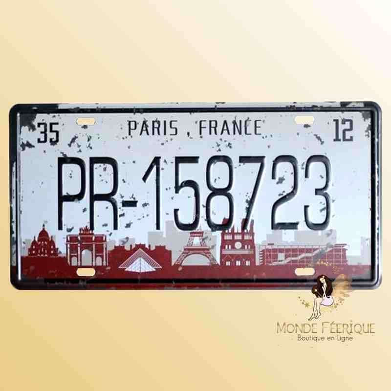 paris france deco mur plaque metallique