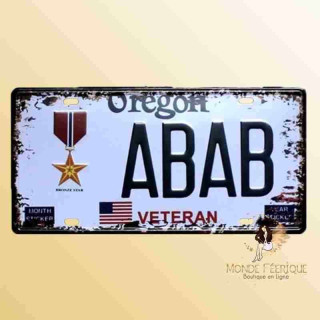plaque americaine deco vintage veteran usa